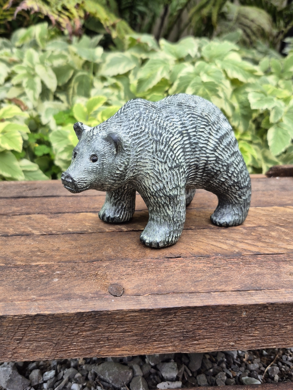 Vintage Wolf Original Soapstone Bear Figurine 5.5" Canada Wildlife Statue